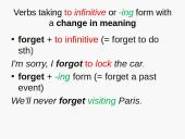 Gerunds and infinitives 20 puslapis