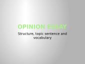 Opinion essay (Structure, topic sentence and vocabulary)