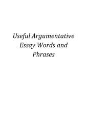 Useful argumentative essay words and phrases 