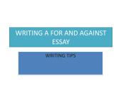 Writing a for and against essay. Writing tips 