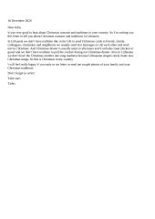 Letter about Christmas