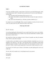Exam letter and essay