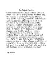 Conflicts in families 