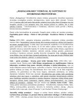 „Madagaskaro“ veikėjai, jų santykis su istoriniais prototipais