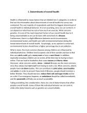 Determinants of overall health