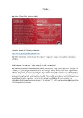 Projektas „Kas slypi „Coca-cola“ butelyje?“  11 puslapis