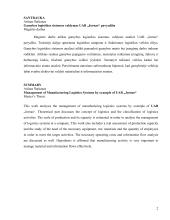 Gamybos logistikos sistemos valdymas UAB „Jornas“ pavyzdžiu  3 puslapis