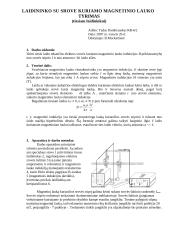 Laidininko su srove kuriamo magnetinio lauko tyrimo ataskaita
