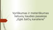 Vyriškumas ir moteriškumas lietuvių liaudies pasakoje „Eglė žalčių karalienė“
