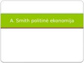 A. Smith politinė ekonomija