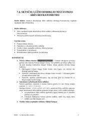 Skysčių lūžio rodiklio matavimas abės refratometru 