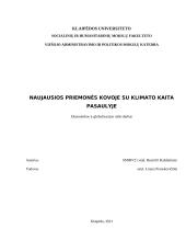 Naujausios priemonės kovoje su klimato kaita pasaulyje