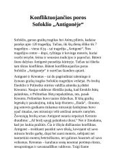 Konfliktuojančios poros Sofoklio ,,Antigonėje“