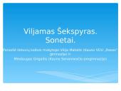 Viljamas Šekspyras. Sonetai 1 puslapis
