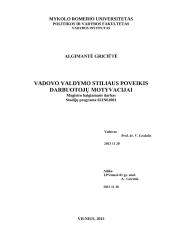 Vadovo valdymo stiliaus poveikis darbuotojų motyvacijai 2 puslapis