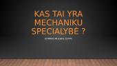 Kas tai yra mechanikų specialybė?
