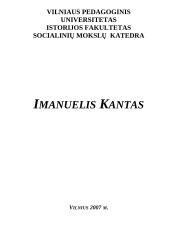 Imanuelis Kantas ir jo mąstymas