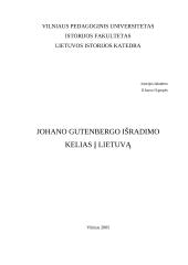Johano Gutenbergo išradimo kelias į Lietuvą