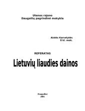Lietuvių liaudies dainų specifika