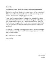 Letter to a friend (example)