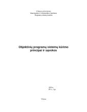 Objektinių programų sistemų kūrimo principai ir sąvokos