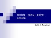 Išlaidų, kainų, pelno analizė