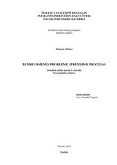 Bendruomenės problemų sprendimo procesas (referatas)