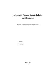 Microsoft ir Android Security Bulletin pažeidžiamumai