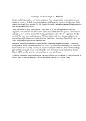Advantages and disadvantages of GMO foods