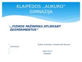 Fizikos pažinimas atliekant eksperimentus