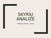 Dievų miškas. Skyrių analizė