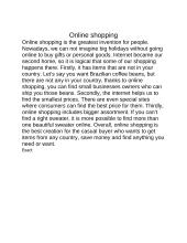 Essay about online shopping