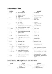Prepositions – Time