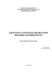 Lietuvos gyventojų migracijos dinamika ir priežastys