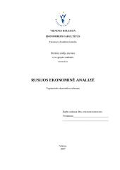 Rusijos ekonominė analizė