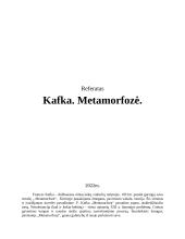 Referatas. Kafka. Metamorfozė