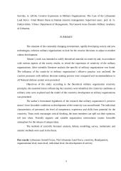Kūrybiškumo raiška karinėse organizacijose: Lietuvos kariuomenės sausumos pajėgų atvejis  4 puslapis