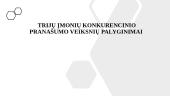 Trijų įmonių konkurencinio pranašumo veiksnių palyginimai 