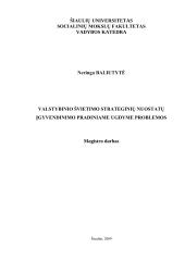 Valstybinio švietimo strateginių nuostatų įgyvendinimo pradiniame ugdyme problemos