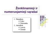 Ženklinamieji ir  numeruojamieji sąrašai 