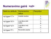 Ženklinamieji ir  numeruojamieji sąrašai  6 puslapis