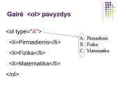 Ženklinamieji ir  numeruojamieji sąrašai  7 puslapis