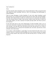 Online friendship (essay)