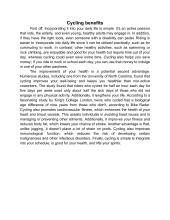 Cycling benefits