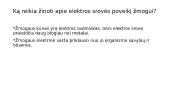 Saugikliai. Paprasčiausi elektriniai prietaisai. Elektros srovės poveikis žmogui. 14 puslapis
