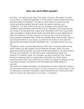 How can word affect people?