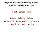 Veiksmažodžių pristatymas 4 puslapis