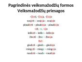 Veiksmažodžių pristatymas 5 puslapis