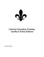 Lietuvių literatūros terminai, sąvokos ir žanrai