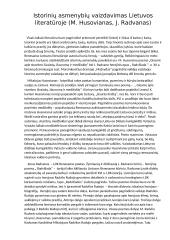 Istorinių asmenybių vaizdavimas Lietuvos literatūroje